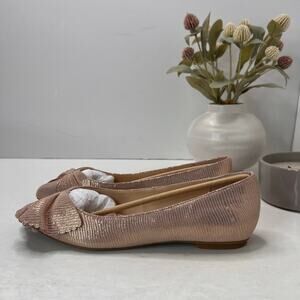 Kate Spade New York Nance Suede Flat Bow Detail Pointed-Toe Blush Women 7.5M NWB